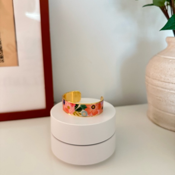 Rifle Paper Co. Floral Gold Cuff Bracelet - Picture 2 of 5